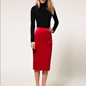 Lafayette 148 Satin Pencil Skirt